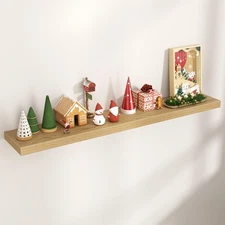 Floating Shelves for Wall, Engineered Wood Wall Shelves with Invisible Bracke...