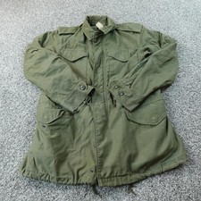 VTG Army Jacket Mens S Olive Green OG 107 Sateen Field Coat Military M65 Vietnam