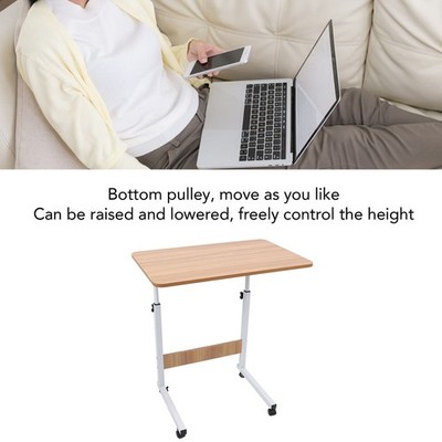 NEU Adjustable Overbed Table With Wheels Sturdy Mobile Laptop Cart For Home