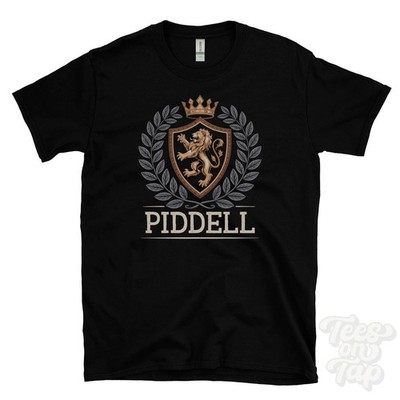 PIDDELL FANTASY COAT OF ARMS T-SHIRT novelty parody family name crest