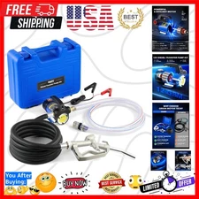 Diesel Transfer Pump Kit, 12V Fuel Transfer Pump Kit with Nozzle & Hoses, Por...
