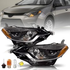 For 2014 2015 2016 Toyota Corolla Black Headlights Amber Corner Lamp Pair Wbulb For 2014 2015 2016 Toyota Corolla Black Headlights Amber Corner Lamp Pair Wbulb