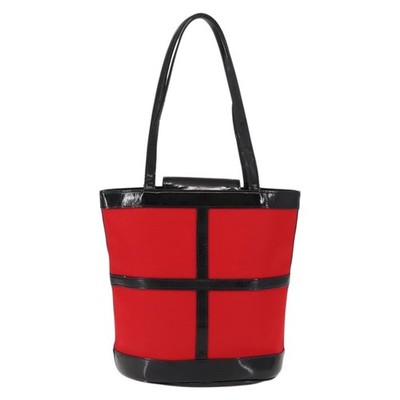 SAINT LAURENT Tote Bag Enamel nylon Red Silver Auth BA7096 | eBay