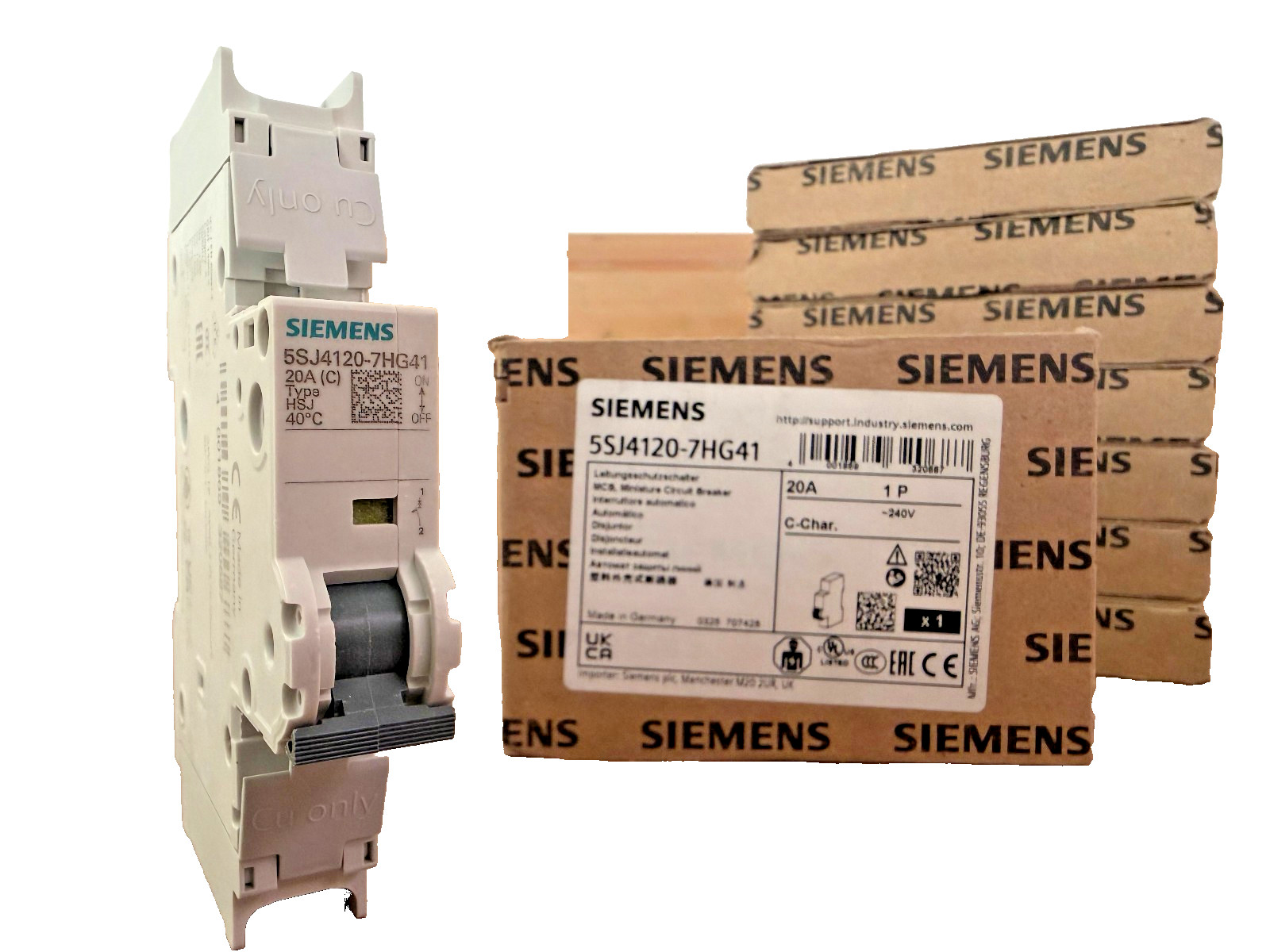 Siemens SENTRON 5SJ4120-7HG41 Miniature Circuit Breaker | 20A, 1-Pole