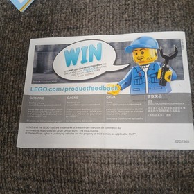 Lego Guido and Luigi's Pit Stop 10732  Juniors Minifigure Manual Only