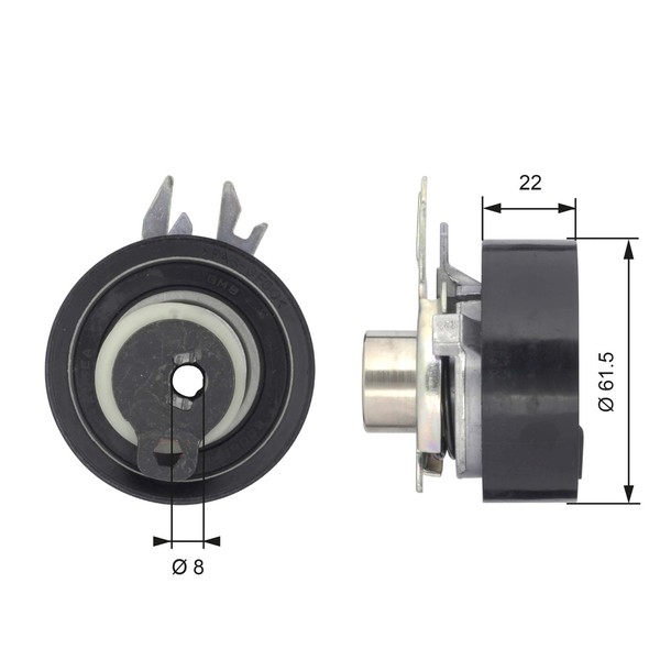Gates Spannrolle Zahnriemen Powergrip™ T43046 FüR Caddy 6N2 Felicia 6V5 9K9B VW-image