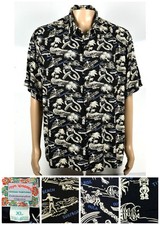 Vtg Reyn Spooner Shirt Mens XL Black Hula Commemorative Classics Aloha Hawaiian
