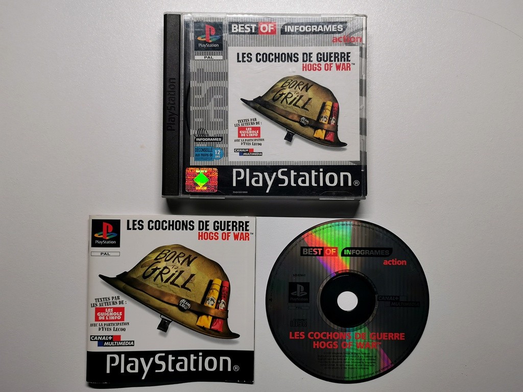 jeu LES COCHONS DE GUERRE pour Playstation 1 ps1 guignols de l'info COMPLET