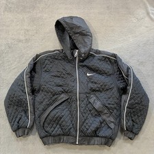 Vintage Nike Black Full Zip Winter Coat Quilted Puffer Jacket Youth Size Small