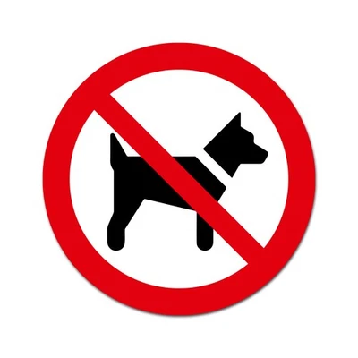 Aufkleber Kein Zutritt für Hunde Rund Hundeverbot Wasserfest Sticker R198 - Bild 1 von 4