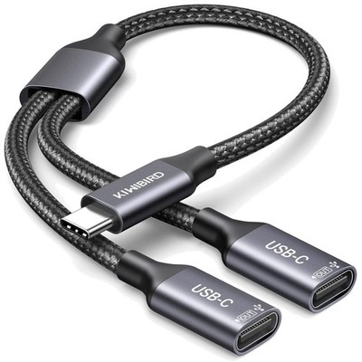 USB C Kabel Splitter 2 Ports Daten Strom Verteiler Adapter Laptop Smartphone