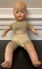 Composite 15" Baby Doll 250 Head Blue Sleep Eyes Cloth Crier Body Vintage 1940s