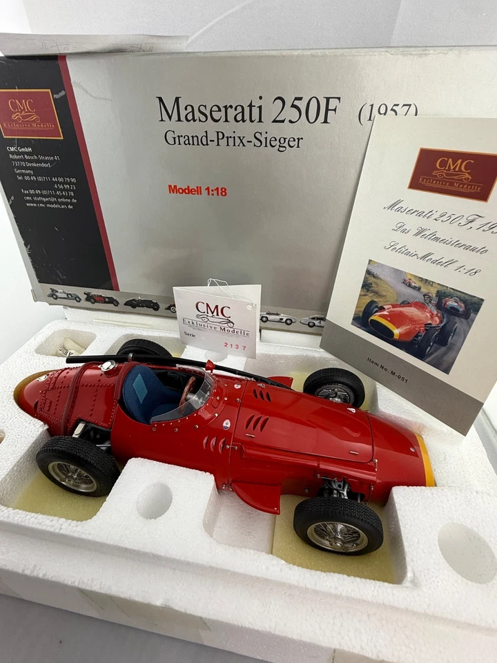 CMC 1/18 Scale CMC M-051 - Maserati 250 F 1957 Grand Prix Sieger - Red - Image 4 of 4