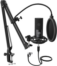 Ultimate USB Microphone Kit with Adjustable Boom Arm for Streaming Podcasting