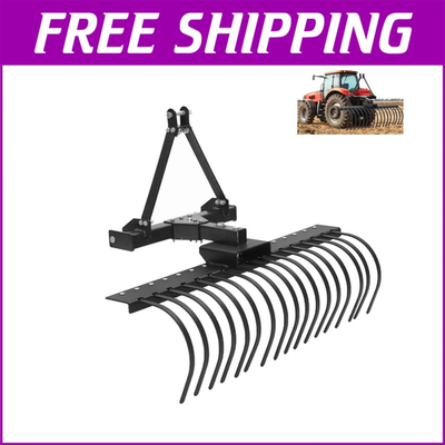 #ad 50quot; 3 Point Hitch Landscape Rake w Steel Tines for Category 0 Cat 1 Tractor $172.80