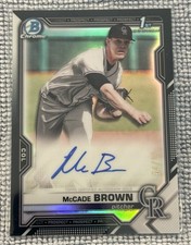 2021 Bowman Draft Chrome Black Refractor 54/75 McCade Brown #CDA-MBR Auto