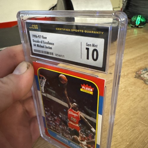 Michael Jordan CSG 10 Gem Mint Vintage Fleer Card Last Dance NBA 1996 MJ Chicago - Picture 5 of 24