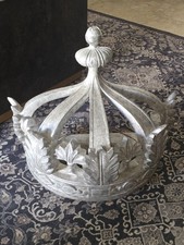RH Demilune Canopy Bed Crown Boys Girls Prince Princess Silver Tone EUC