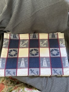 Xmas gift! Nautical Set Of 4 Seaside placements Anchor Boat Lighthouse Woven