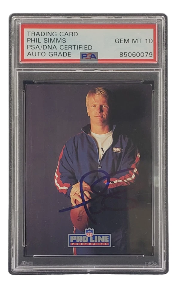 Phil Simms Signed 1991 Pro Line #227 Giants Trading Card PSA/DNA Gem MT 10 - Image 4 of 4