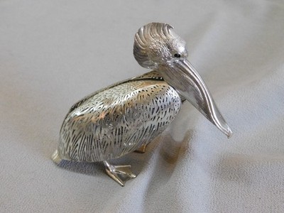 Vintage Christofle Pelican Bird Figurine Lumiere d'Argent Silver Plated France