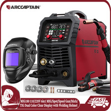 ARCCAPTAIN 180A MIG Welder 6 in 1 Multiprocess Synergy Setting 110V 220V 2T/4T🔥