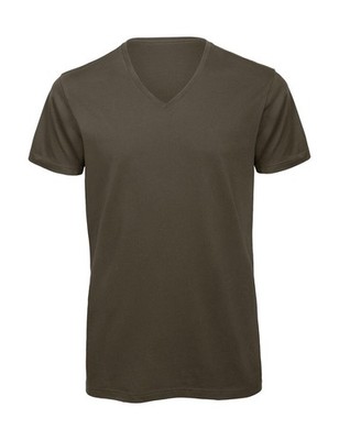 3 Stück Set B&C Herren V-Ausschnitt T-Shirt organisch bedruckbar V-Neck