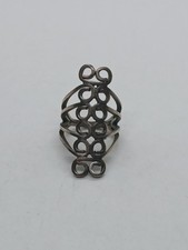 Vintage Sterling Silver Openwork Filigree Statement Ring Size 5