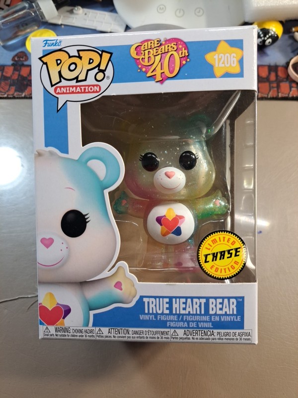 Funko Pop! Care Bears 40th True Heart Bear #1206 Vinyl Figure CHASE Glitter