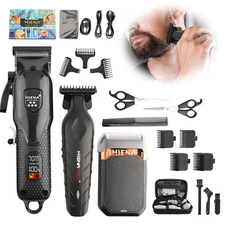 Cordless Professional Hair Clippers Trimmer Kit Men Cutting Machine Barber Salon