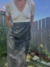New years dress Sparkling Vintage Maxi Black/White Size Medium