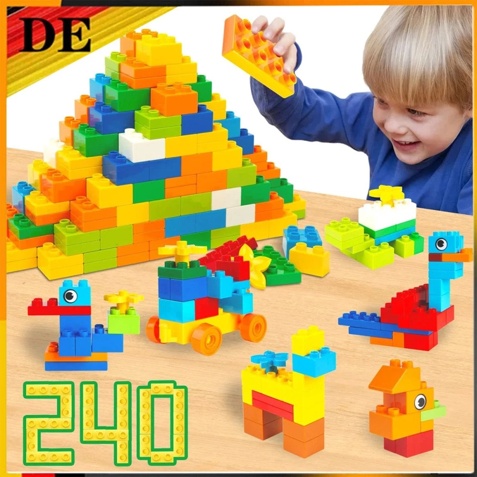 240 Stk Groß Bausteine Set ab 3+ Jahre Kompatibel mit Duplo Steine Klassische DE - Bild 2 von 4