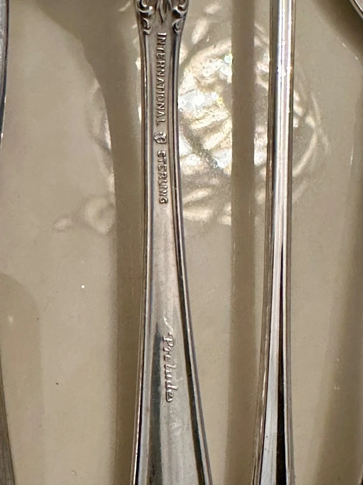 Juego de 4 piezas de ajuste de lugar de 6 piezas International Silver Prelude de plata esterlina Foto 4 de 4