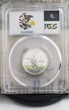 2003-S State Label - Silver Quarter - Illinois - PCGS PR69DCAM - Toning! 2183