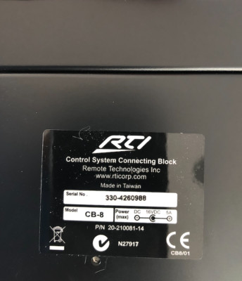 RTI CB-8 Control System Connecting Block Expander Wall Control Panels