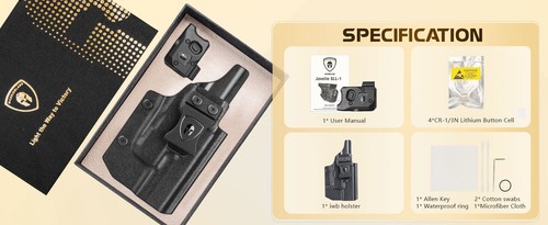 Pistola Luz Rojo Láser y Funda Ajuste Glock17/19Gen3-5, G22/23/31/32Gen3-4&G19X/44/45 - Imagen 14 de 17