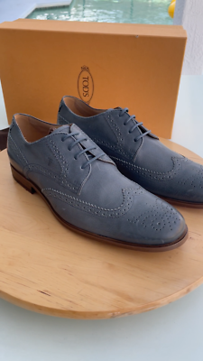 Tod\'s Men\'s Derby Bucature Cuoio SY Grey Leather Oxford shoes, Size UK 7 (US 8) $_57.JPG?set_id=880000500F main image 2