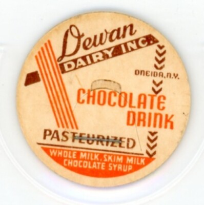Milk Bottle Cap - Dewan Dairy Inc. - Oneida, NY (New York) - CHOCOLATE DRINK