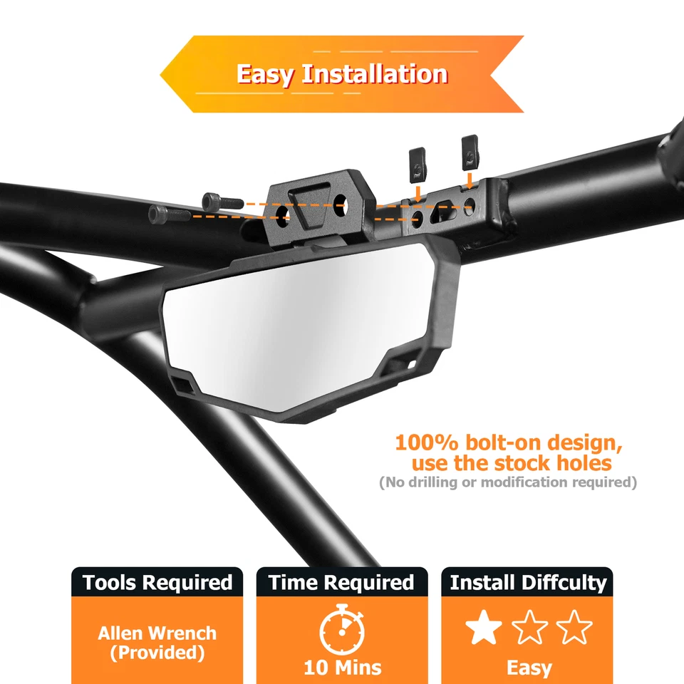 Kit de espejo central interruptor motor limpiaparabrisas eléctrico para Polaris RZR PRO XP Foto 3 de 4