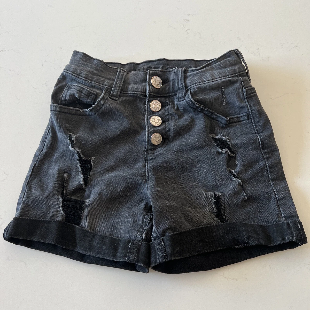 Black ripped clearance shorts for girls