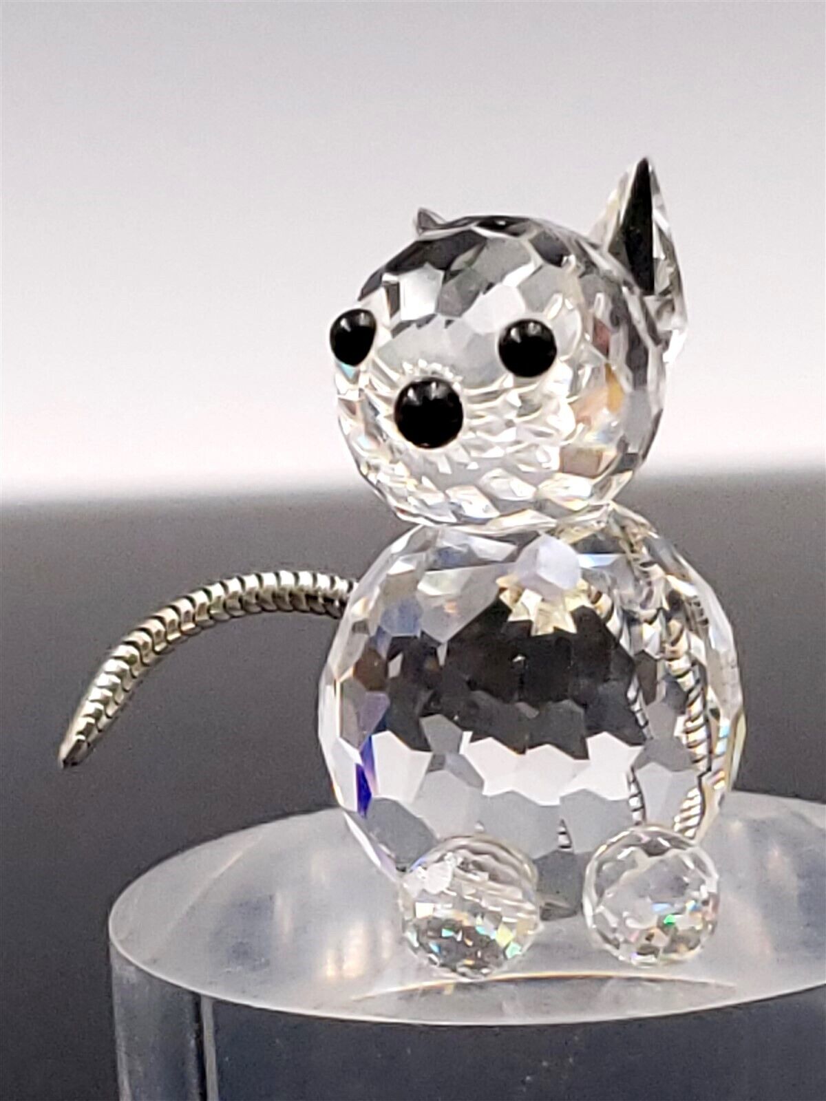 Swarovski Kitty Cat Silver Tail Crystal Figurine - Boxed