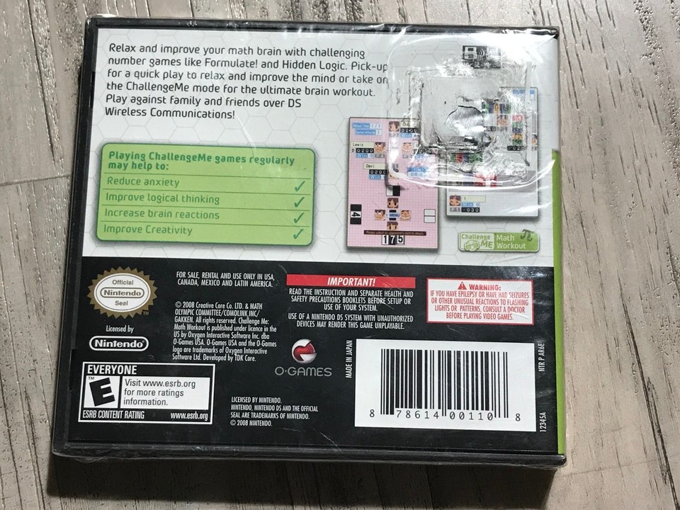🔥New Sealed Challenge Me Math Workout Nintendo DS Educational Game🔥B3 ...