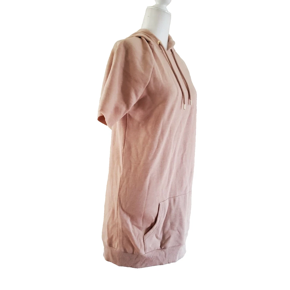 Vestido Kensie Talla S Con Capucha Beige Polar Manga Corta Sudadera con Capucha Nuevo Foto 2 de 4
