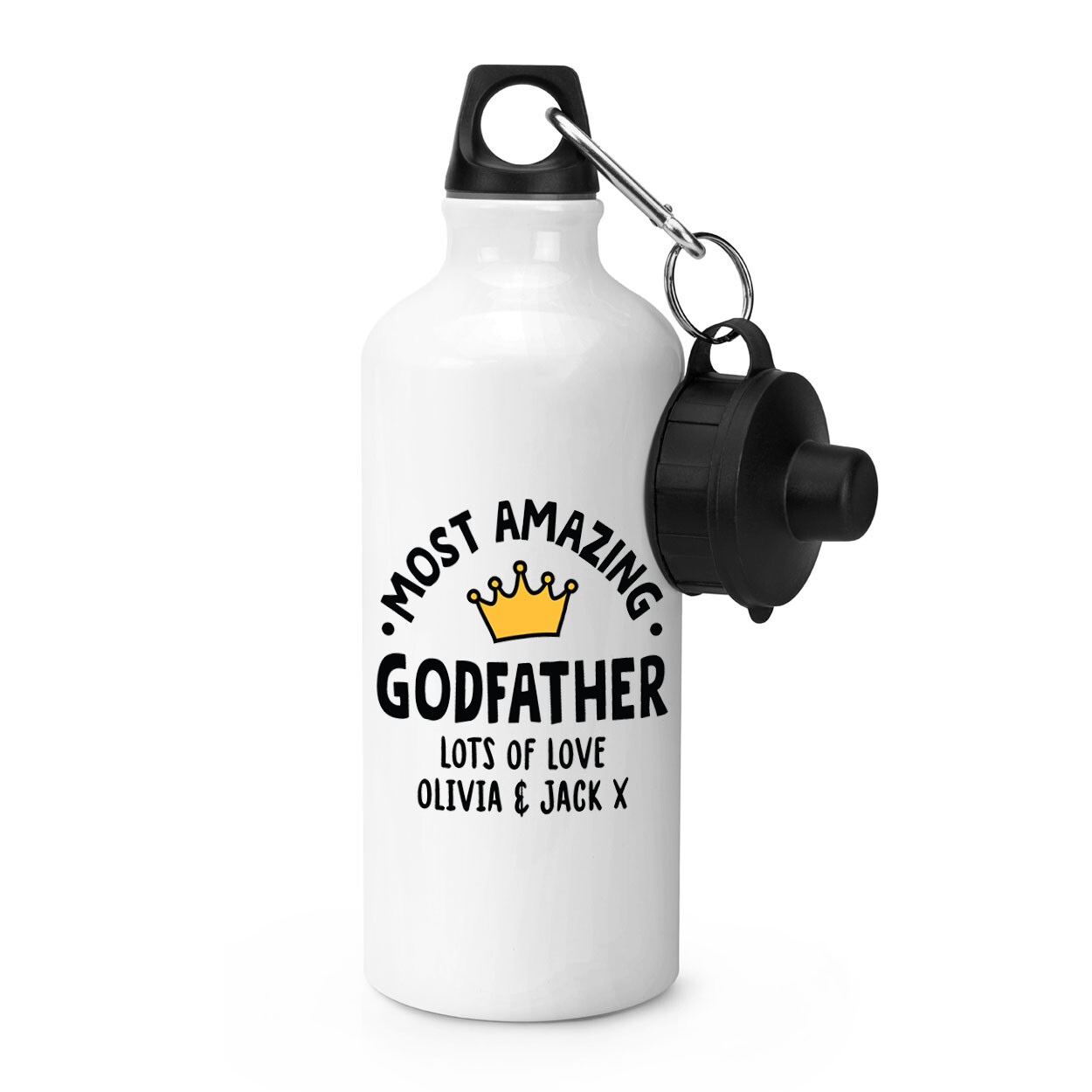 Personalised Most Amazing Godfather Crown Sports Water Bottle Best Birthday