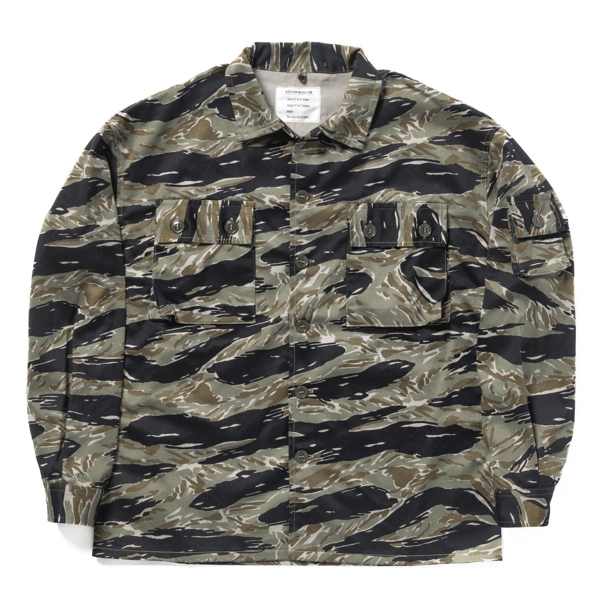 THE REAL McCOY'S TIGER CAMOUFLAGE SHIRT TADPOLE MS25001 JAPAN New