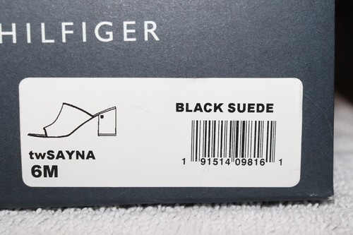Ladies Tommy Hilfiger Black Suede "TW Sayna" Open Toe Heels size 6M - Picture 10 of 11