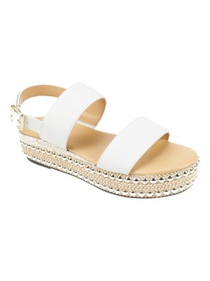 SEVEN DIALS Womens White 1.5'' Platform Slingback Berenice Wedge Shoes 10 M
