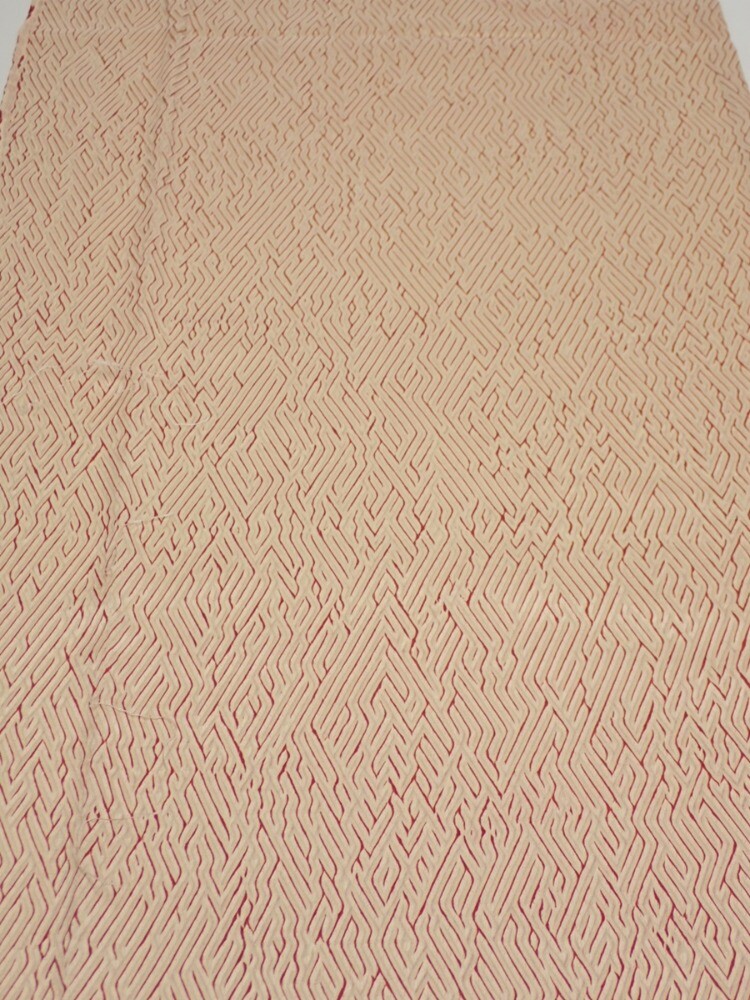 紬の布 2T06z80 Japanese Kimono Silk FABRIC Shibori Light cream 65.4x15.4