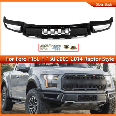 Conversion Raptor Style Front Bumper Kit Black For 2009-2014 Ford F150 F-150