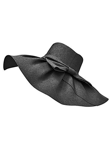 BLACK ELEGANT TOYO WIDE BRIM FLOPPY HAT - 第 5/8 張圖片